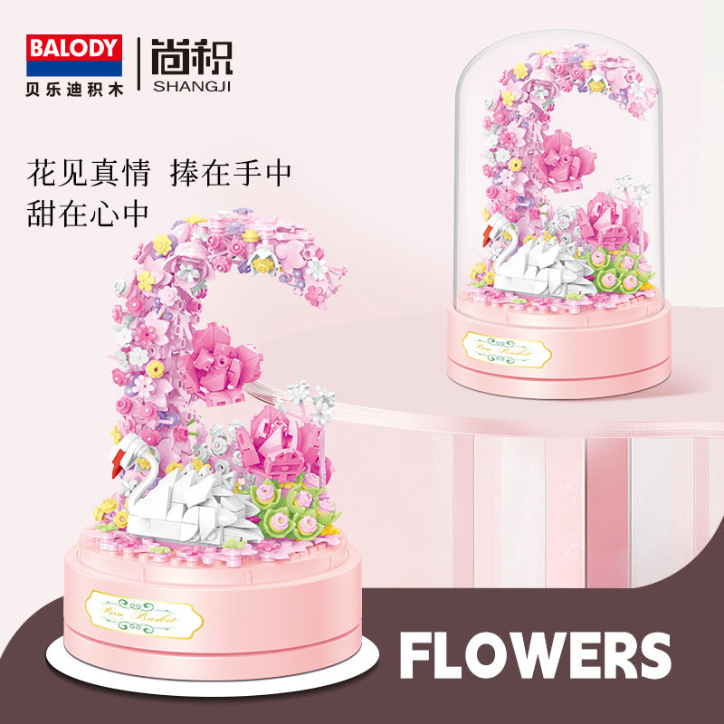 Flower Swan Music Box