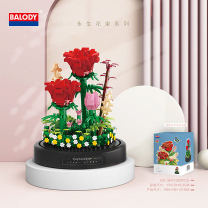 Balody Building Blocks Eternal Flower Micro Particle Assembly Creative Toy Decoration Valentine's Day Gift