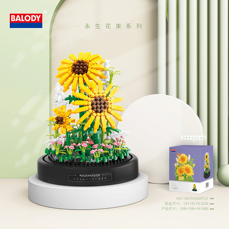 Balody Building Blocks Eternal Flower Micro Particle Assembly Creative Toy Decoration Valentine's Day Gift