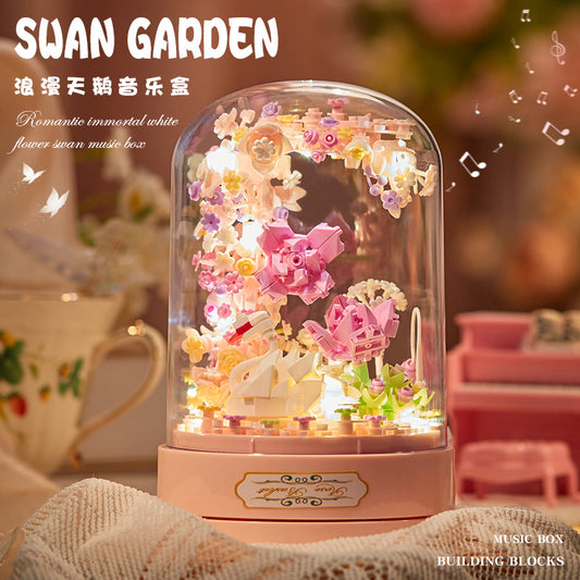 Flower Swan Music Box